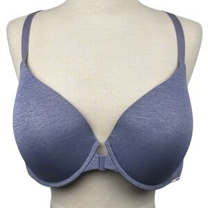 Victoria's Secret 38DD Racerback Semi Demi Bra Blue Front Close T-Back